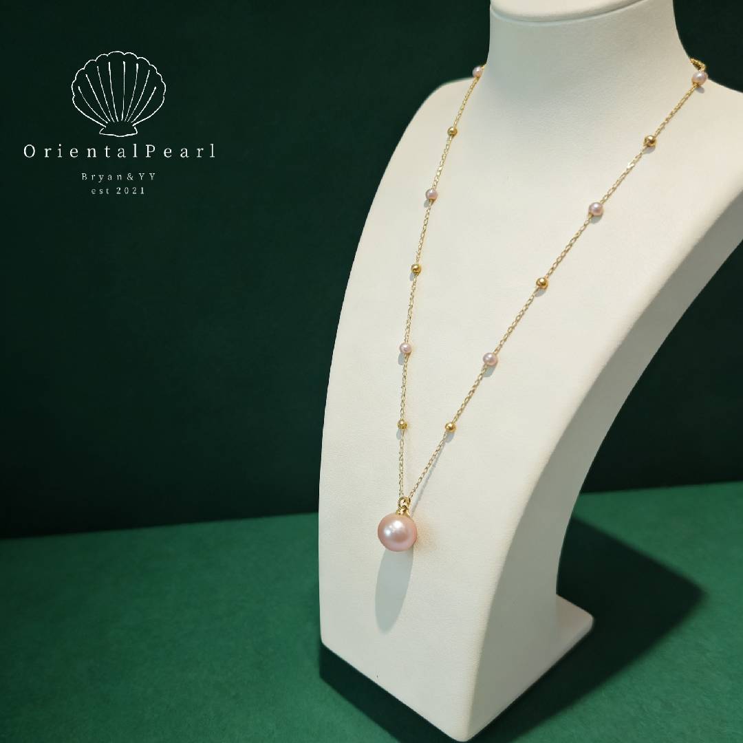 NC14-Classic Series S925 Starry Night Freshwater Pearl Necklace Purple Baby Pearls and Big Edison Pearl Ideal for Daily Wear Weddings & Birthdays