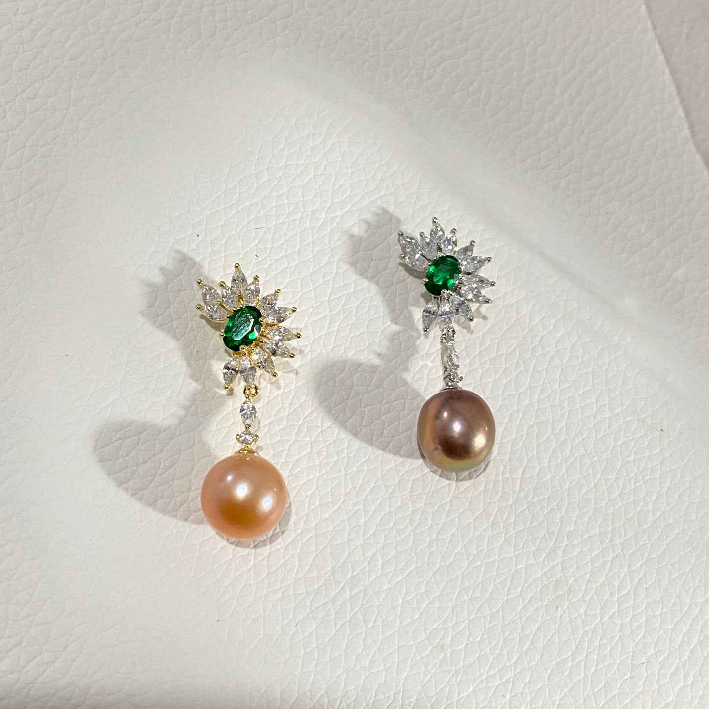 Sun Pendent with green crystal ( Pendant only, no Chain)