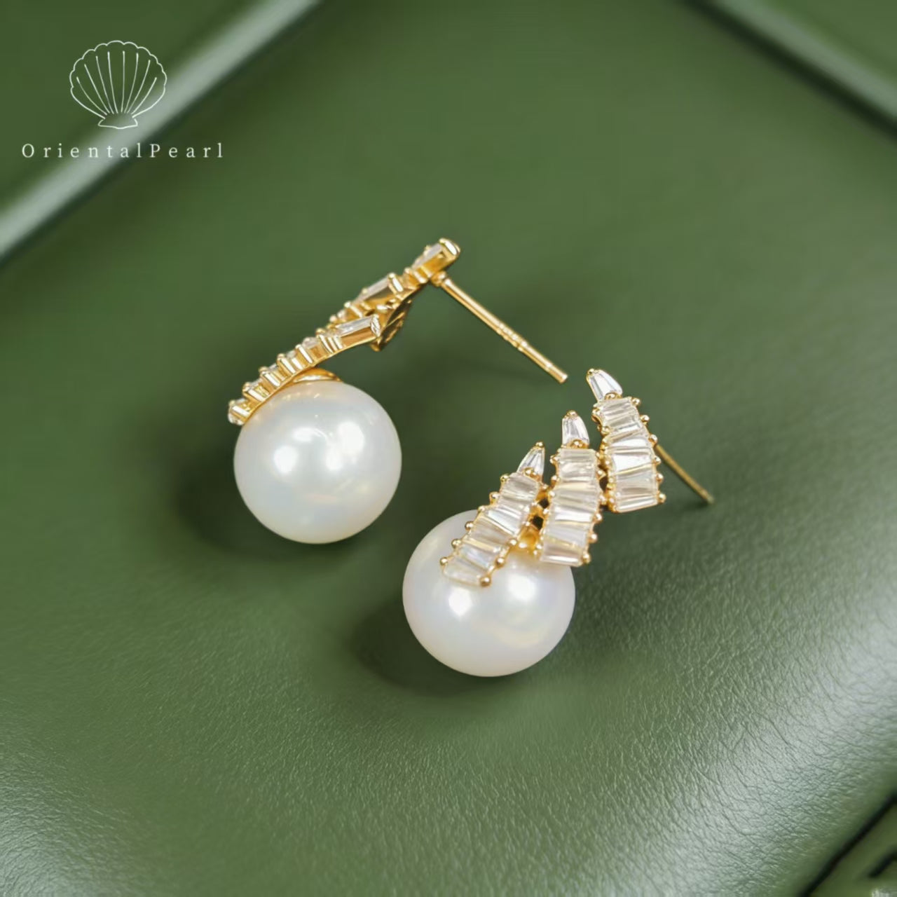 E03-Aurora Edison Freshwater Pearl Earring S925 Sparkle Setting Strong Luster Round Pearl Stud with Bling Gemstone Zircon for Party Dating