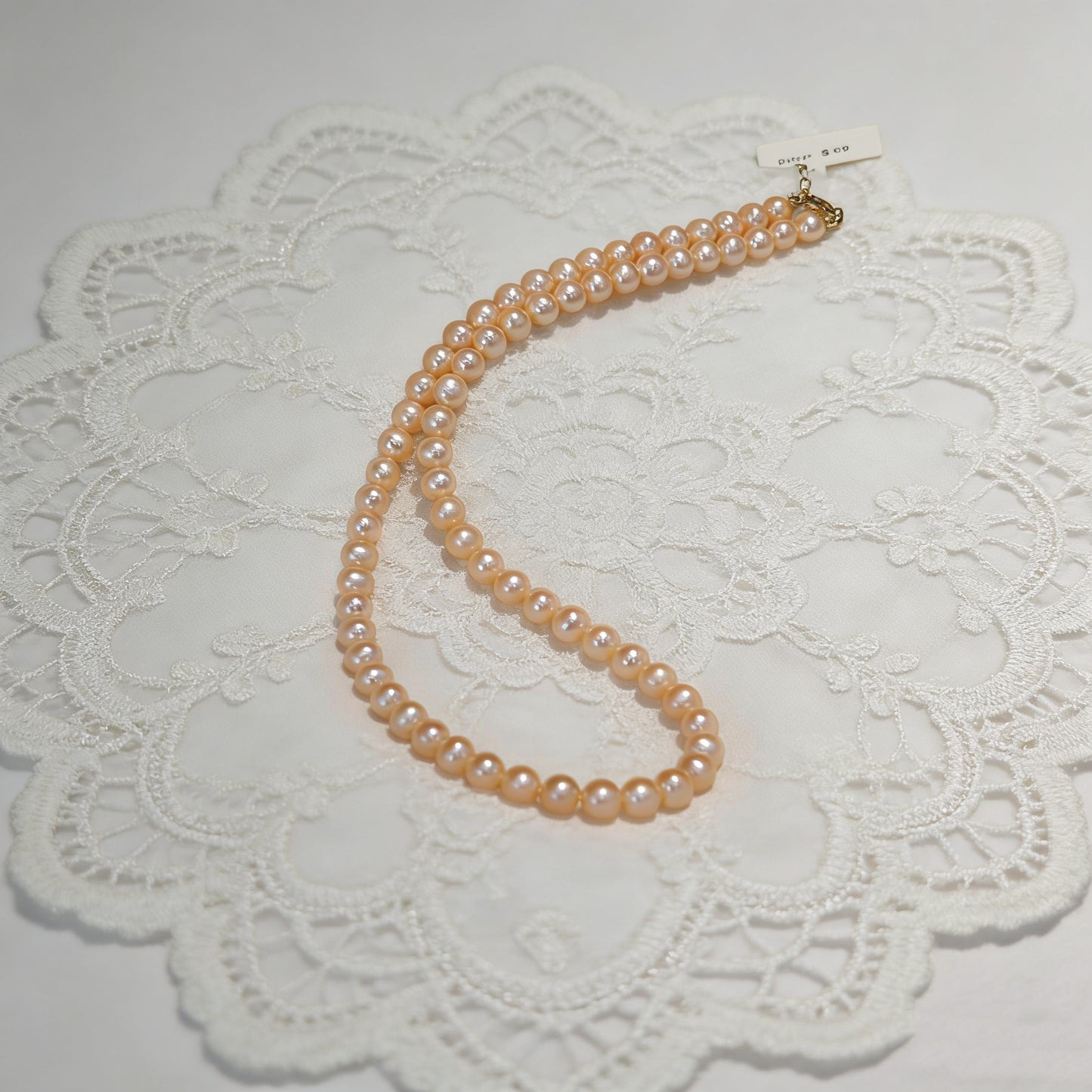 NC08-Champagne Gold Freshwater Pearl Necklace Single Full Strand with S925 Sterling Silver Accessories Gifts for Mom Wife Girlfriend