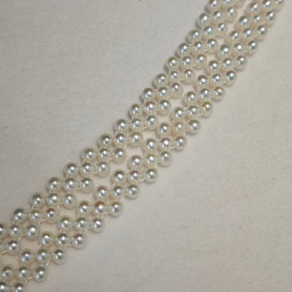 NC07-Handmade Knitted Cream White Seedless Pearls Costume Necklace Multi strand Round and Rice Shape Pearls Party Cluster Layers Jewelry Statement Layered Pearl Chain Adjustable Pearl Necklace