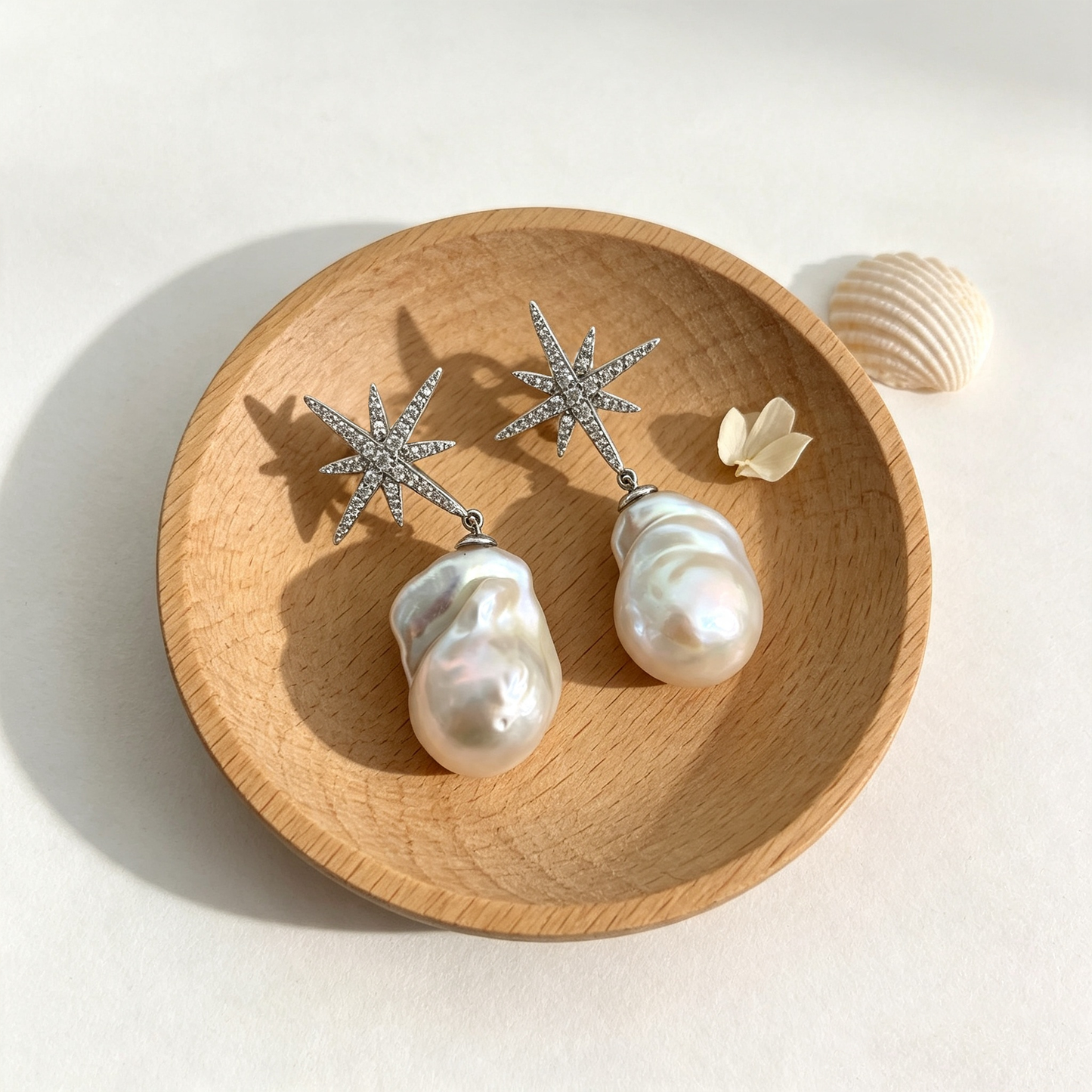 Snowflakes Baroque Earring