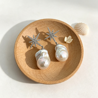 Snowflakes Baroque Earring