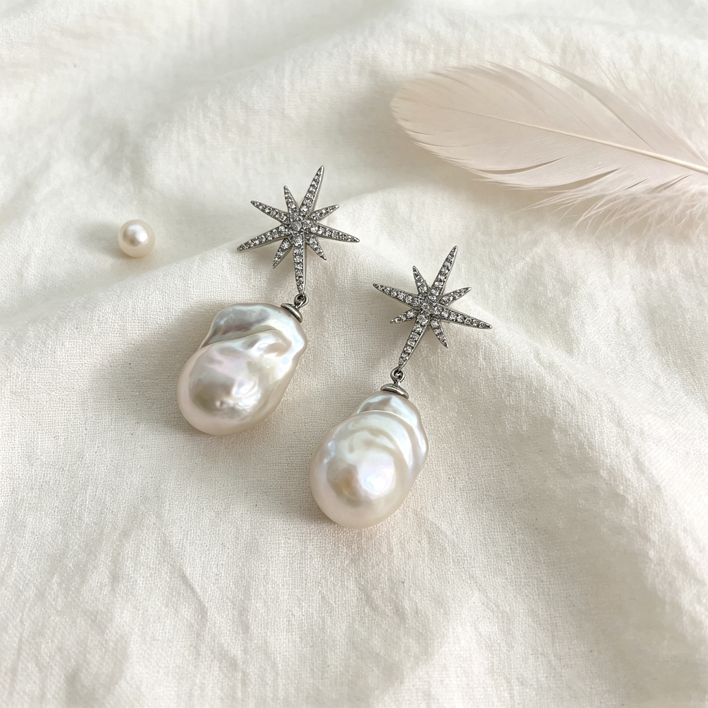 Snowflakes Baroque Earring