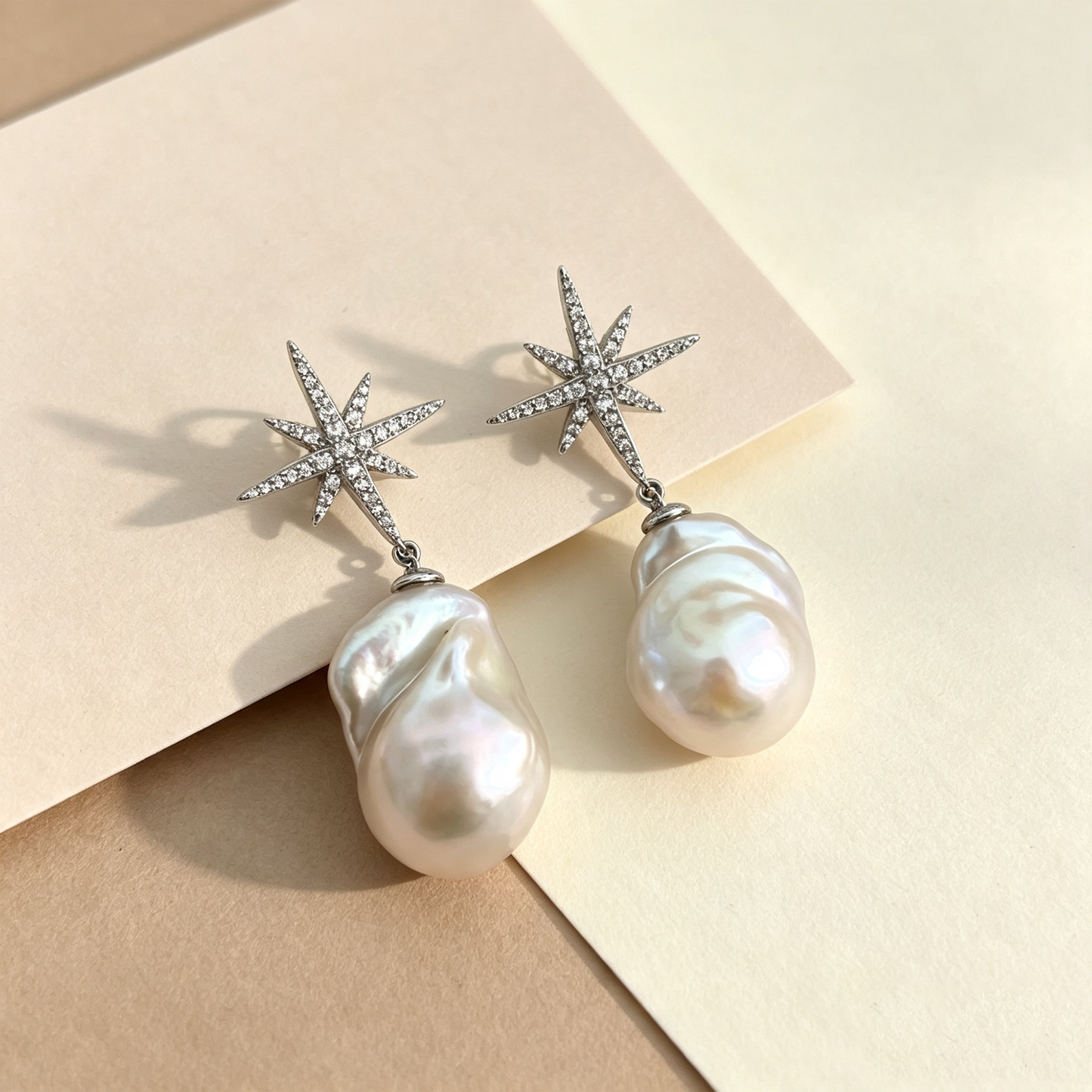 Snowflakes Baroque Earring