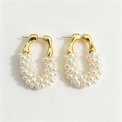 The 'Calliope' Woven Pearl Hoops