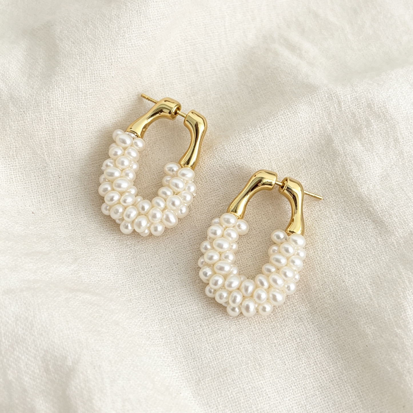 The 'Calliope' Woven Pearl Hoops