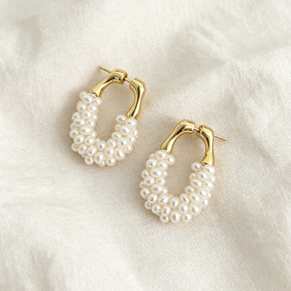 The 'Calliope' Woven Pearl Hoops