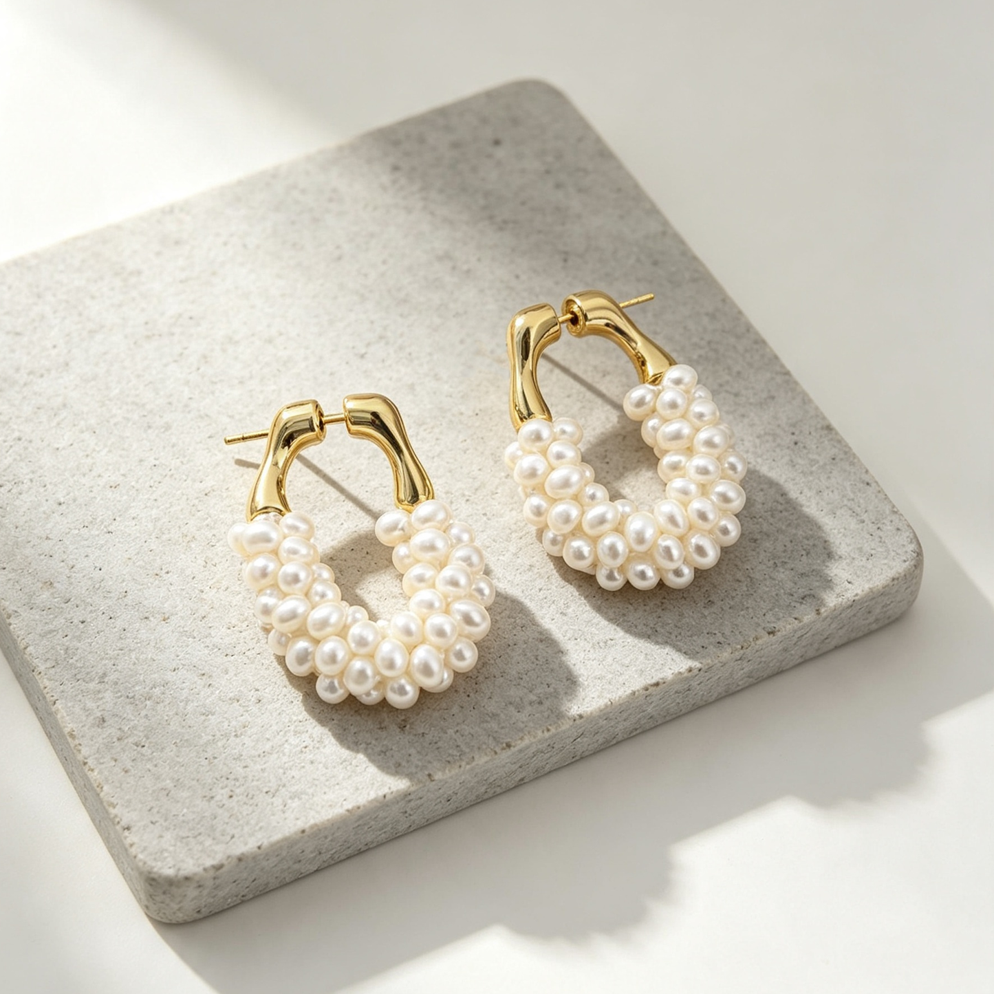 The 'Calliope' Woven Pearl Hoops