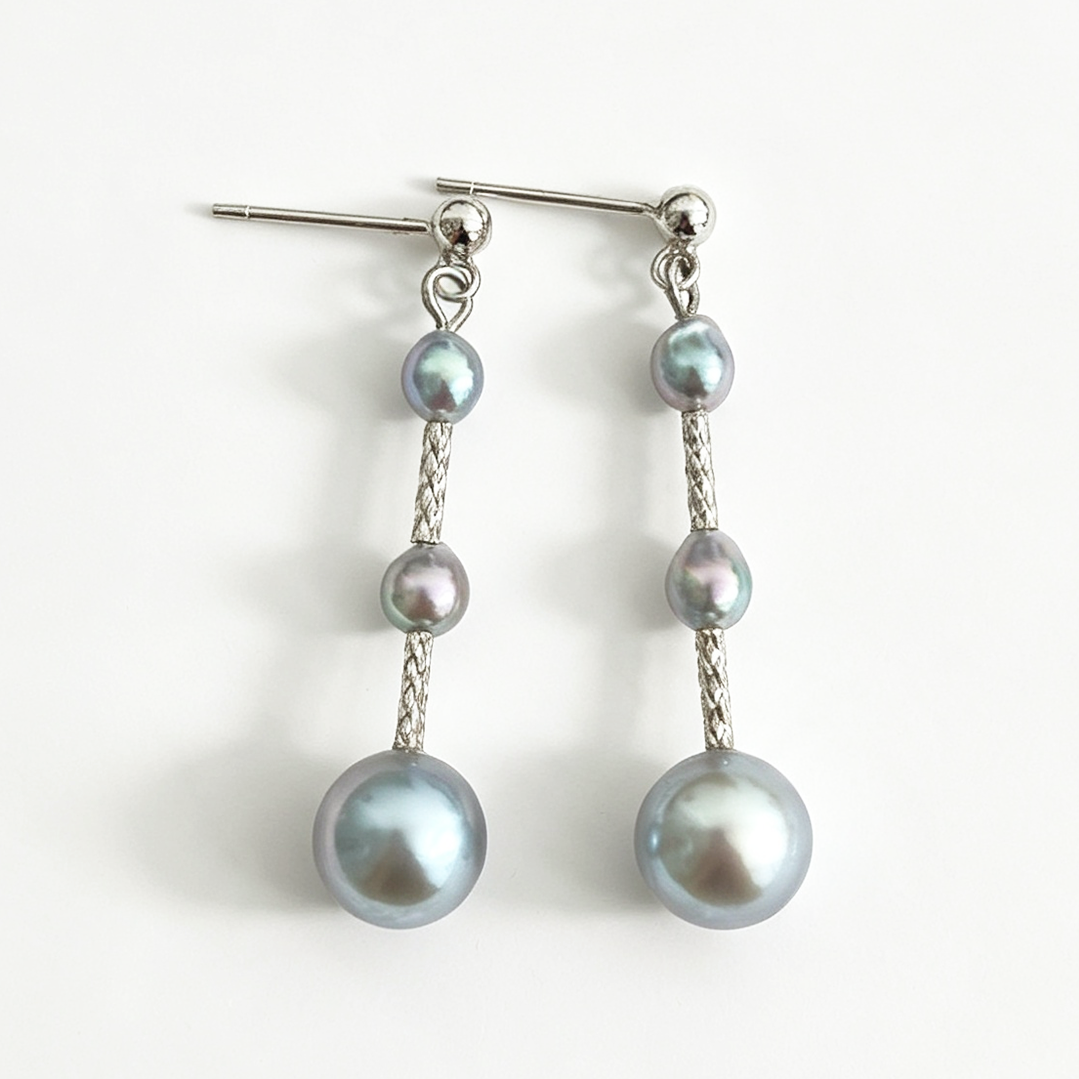 Blue Rhythm Natural Saltwater Pearls Earring