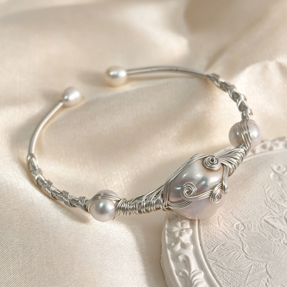 Handmade Wire Wrapped Adjustable Open Cuff Bangle Bracelet