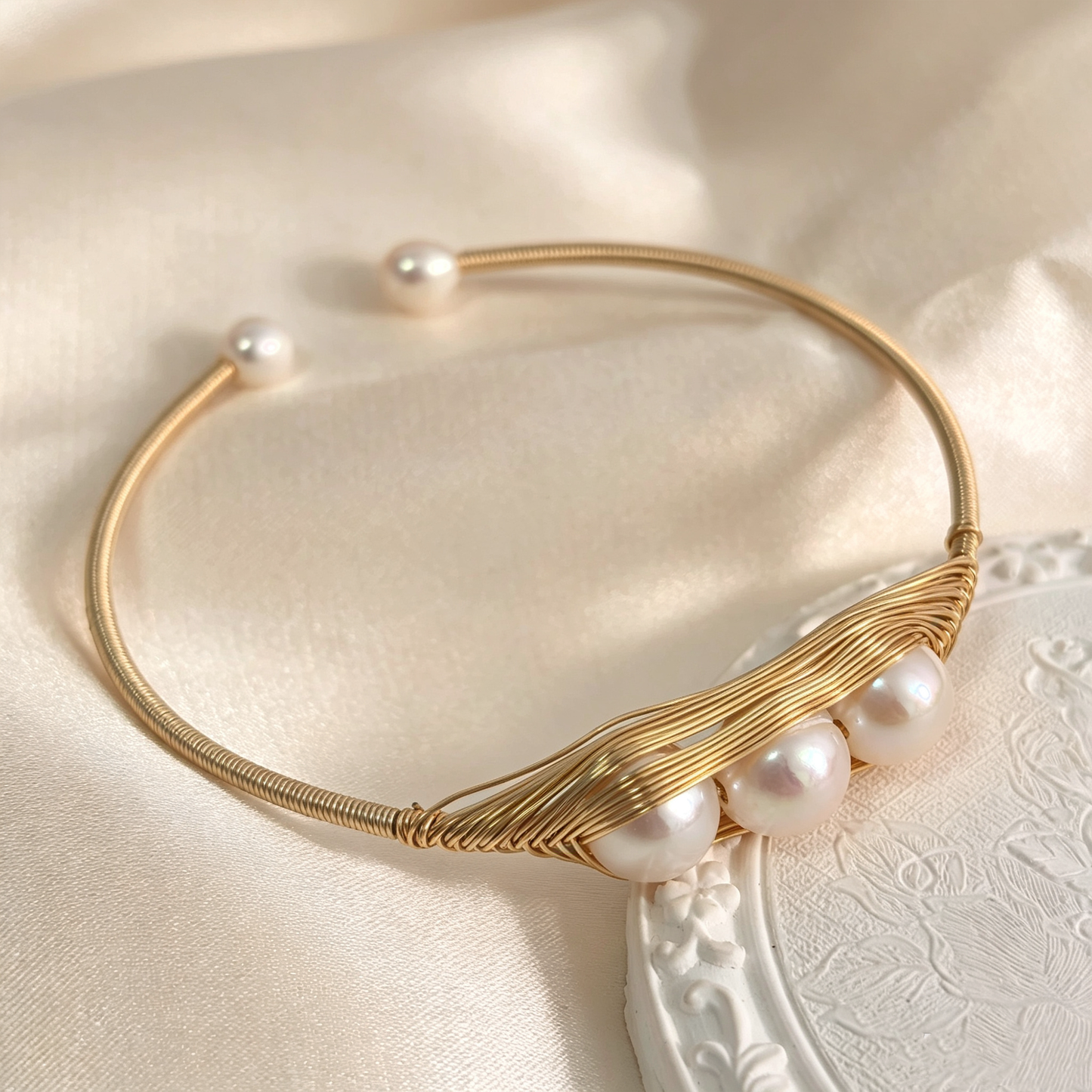 Handmade Wire Wrapped Adjustable Open Cuff Bangle Bracelet