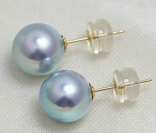 Akoya earrings(blue color 6-7mm)