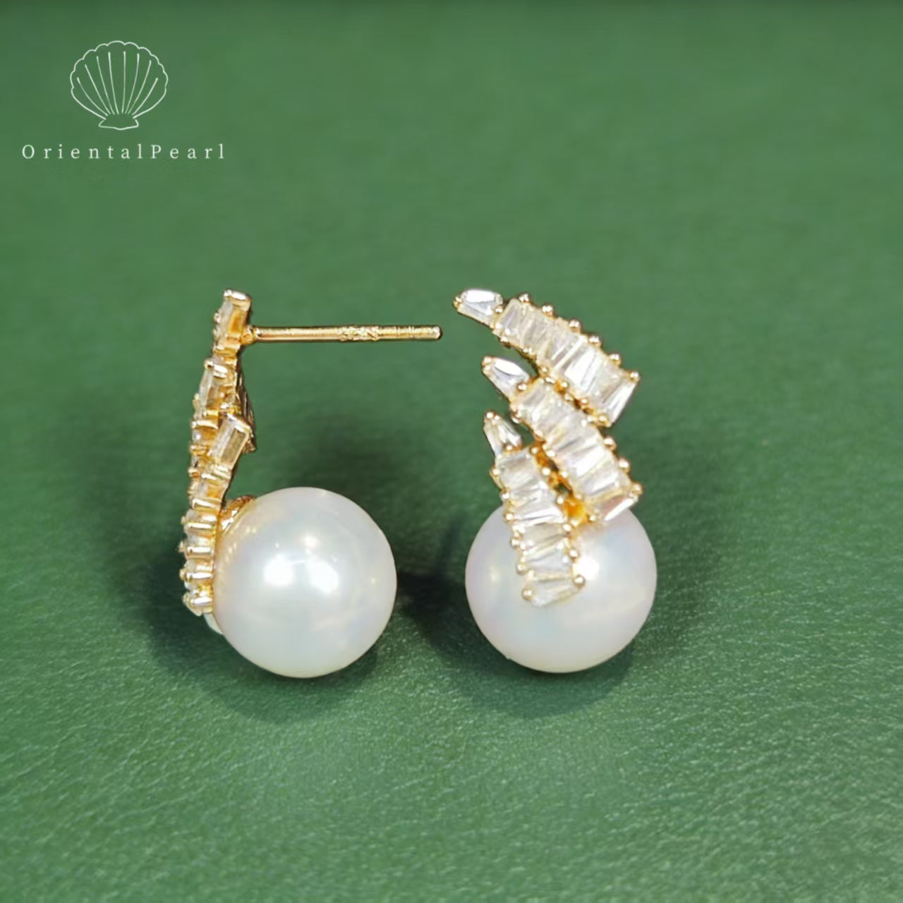 E03-Aurora Edison Freshwater Pearl Earring S925 Sparkle Setting Strong Luster Round Pearl Stud with Bling Gemstone Zircon for Party Dating