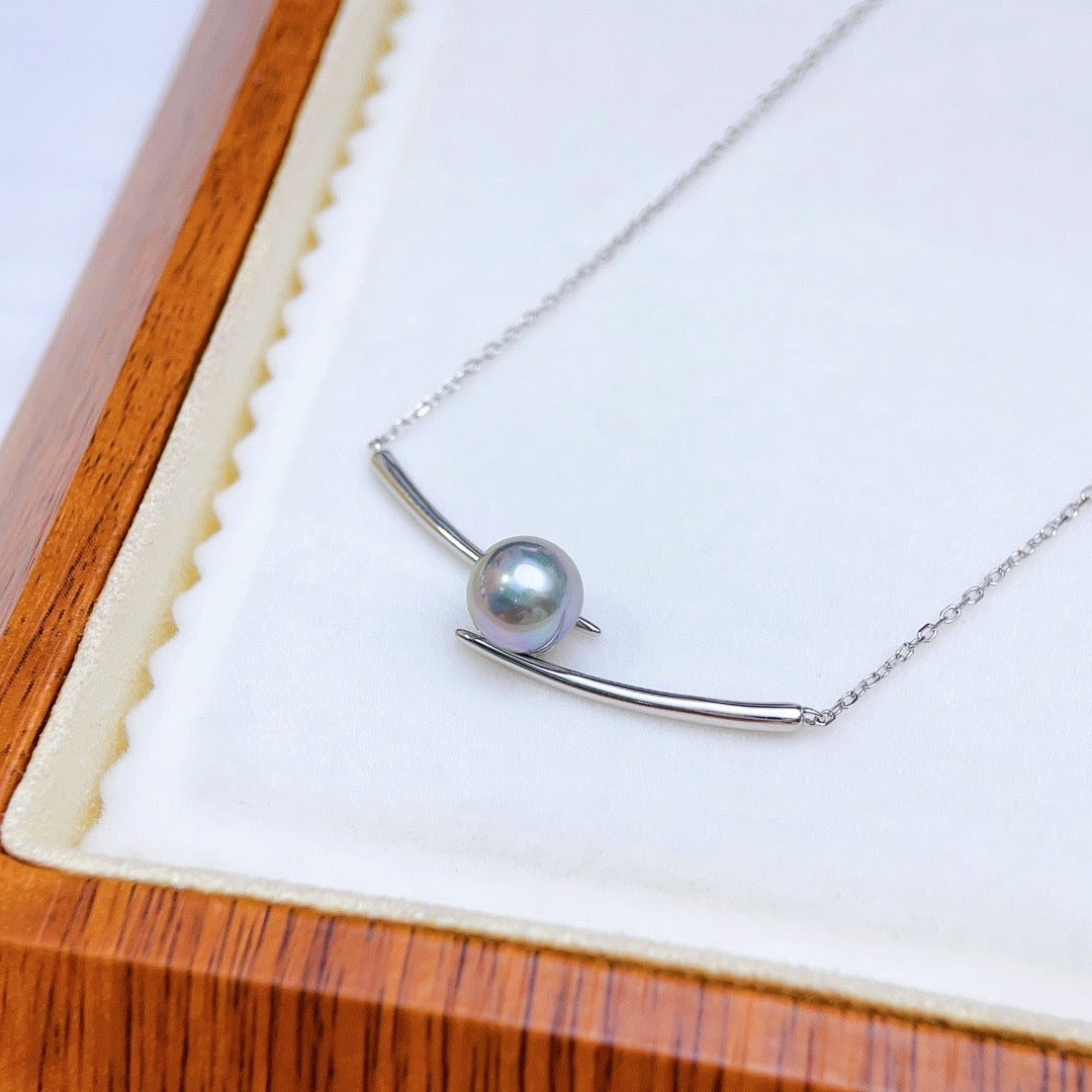 【Accessory】S925 chopsticks pearl necklace pendant with chain