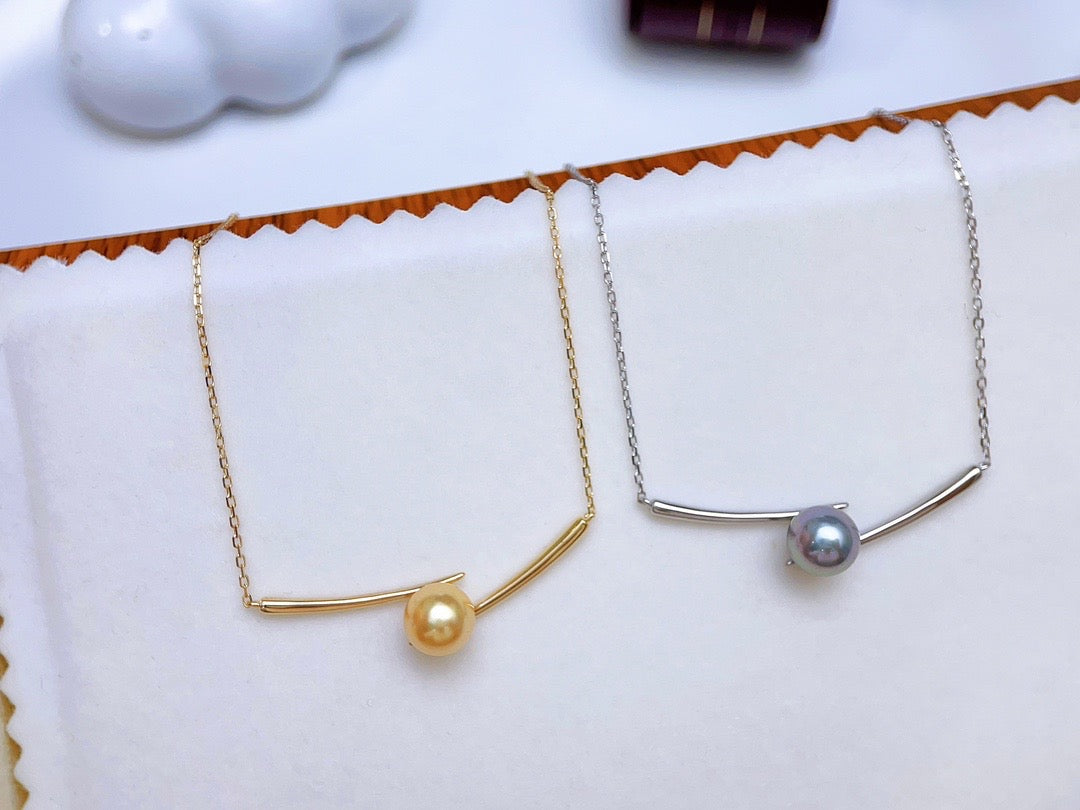 【Accessory】S925 chopsticks pearl necklace pendant with chain