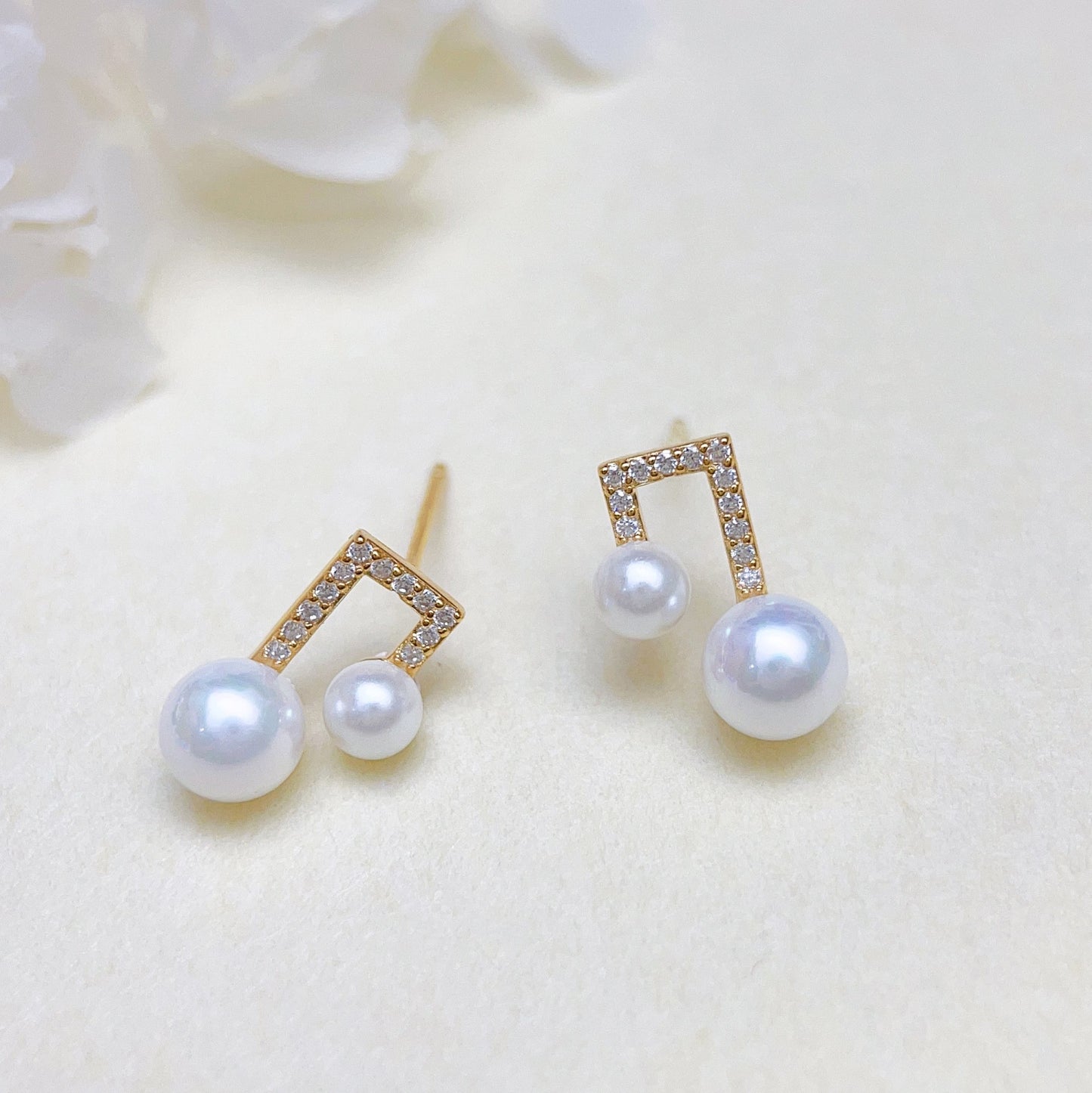 【Accessory】S925 music note style earrings set