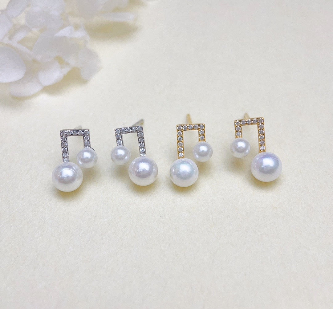 【Accessory】S925 music note style earrings set