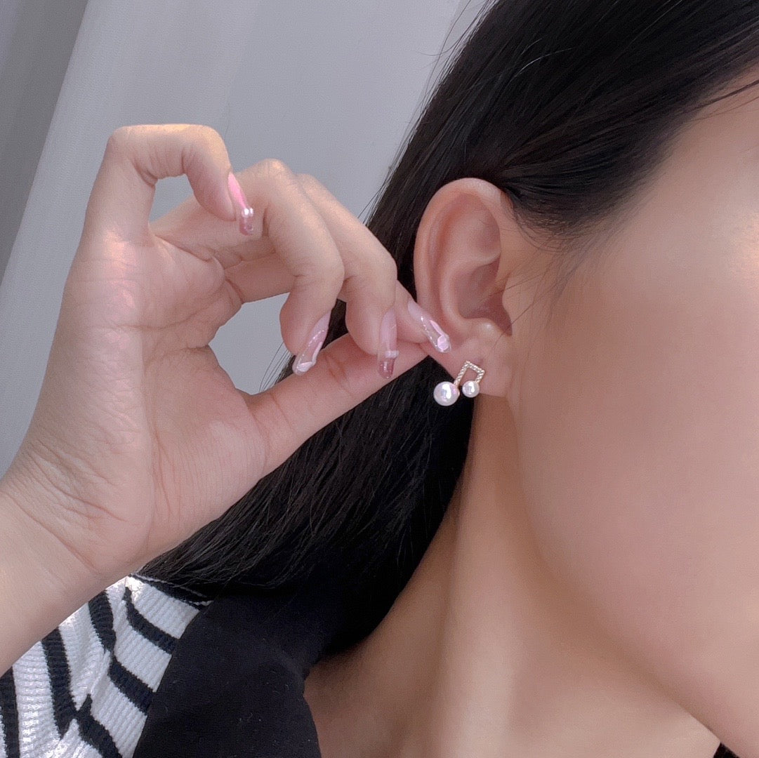 【Accessory】S925 music note style earrings set