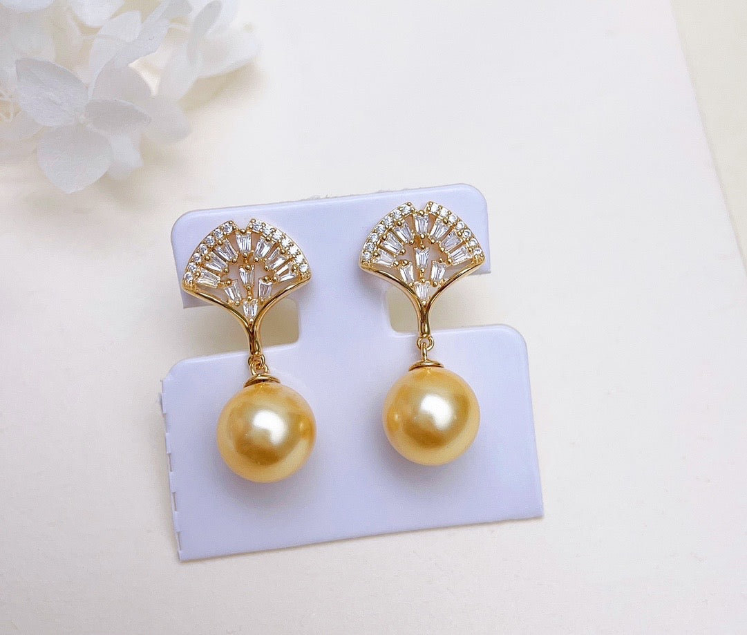 【Accessory】S925 fanshaped style earrings set