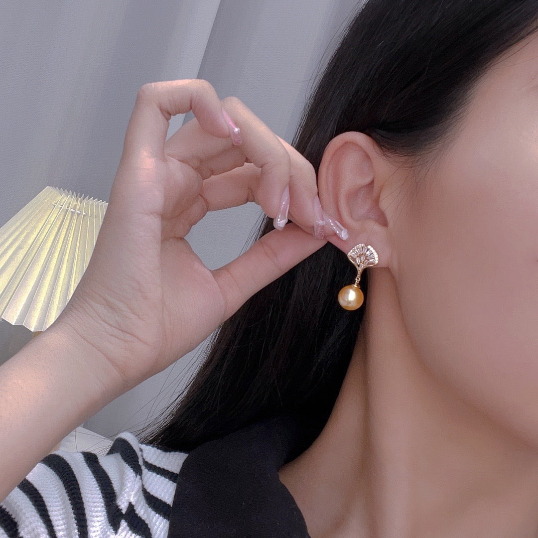 【Accessory】S925 fanshaped style earrings set