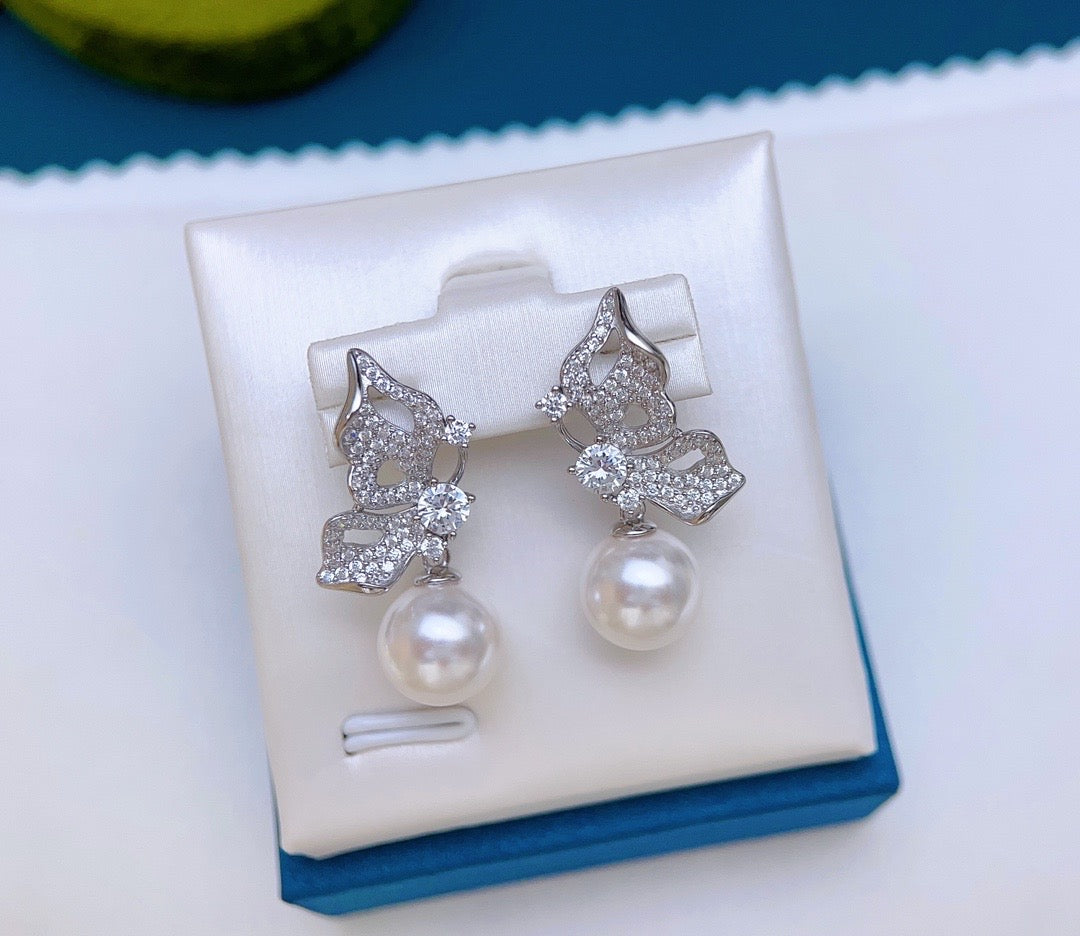【Accessory】S925 Butterfly classic style earrings set