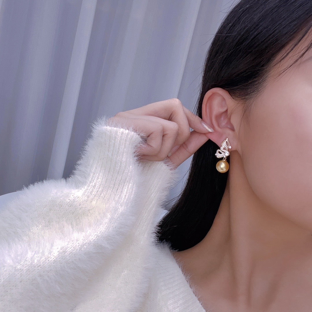 【Accessory】S925 Butterfly classic style earrings set