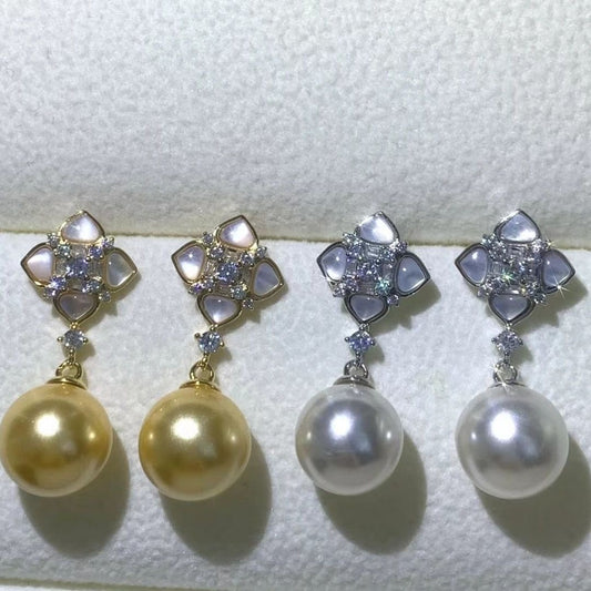 【Accessory】S925 Flower Pearl Earring Setting