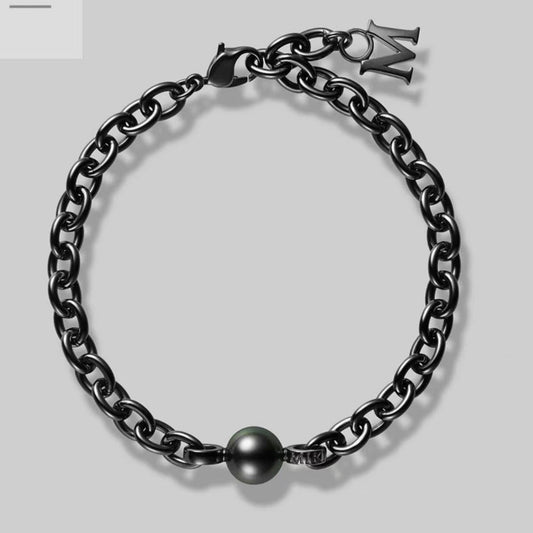 Black Unisex Pearl S925 bracelet