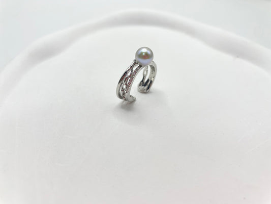 S925 Ring with light blue pearl (adjustable)