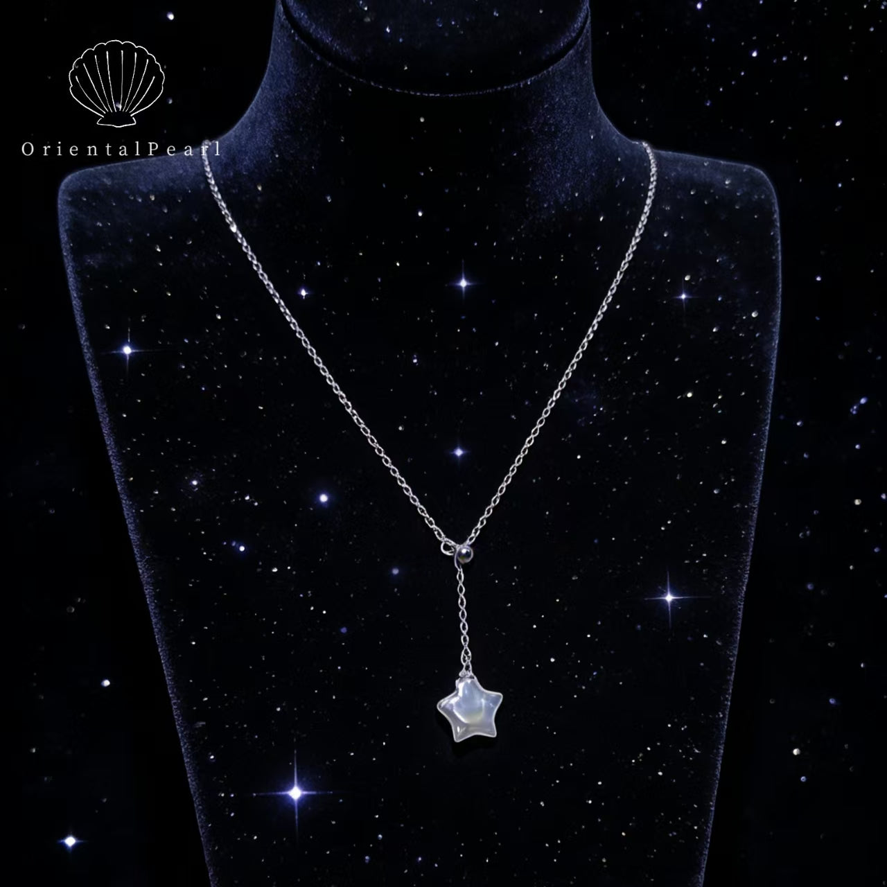 Set08-Natural Star Shape Pearl Necklace and Earring Set Baroque Irregular Star Shape Freshwater Pearl with S925 Sterling Silver Accessories Cute Romantic gift for Children Girlfriend Family