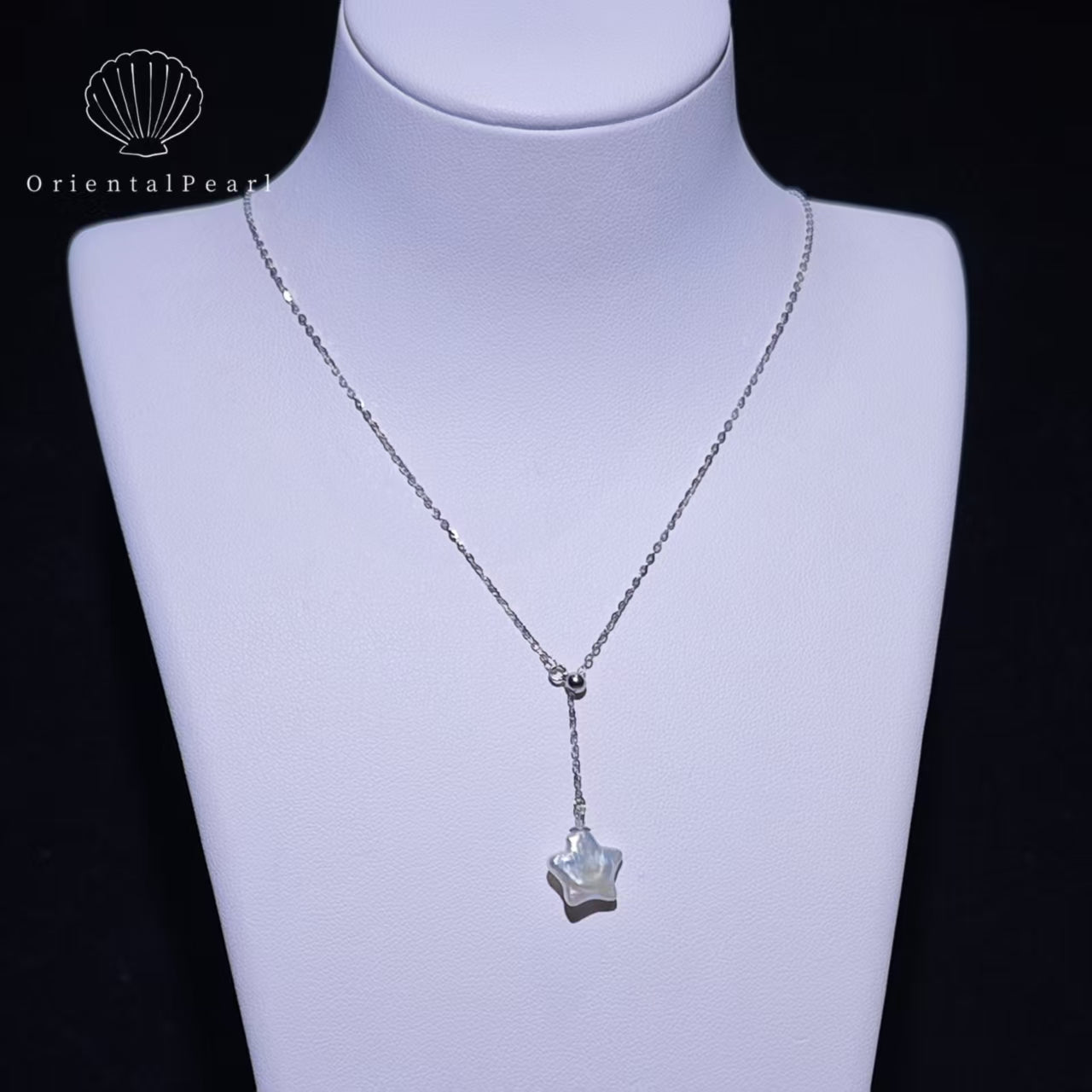 Set08-Natural Star Shape Pearl Necklace and Earring Set Baroque Irregular Star Shape Freshwater Pearl with S925 Sterling Silver Accessories Cute Romantic gift for Children Girlfriend Family