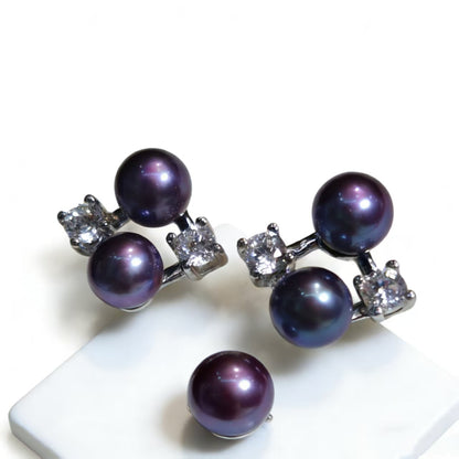 Deep Demon Purple Pearl Studs