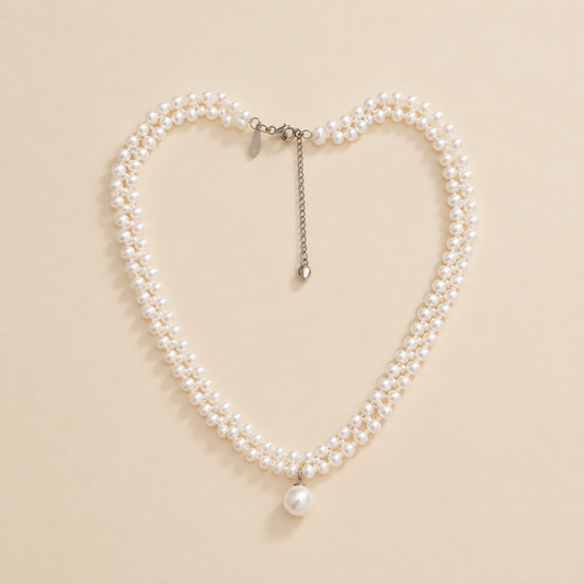 Pearl Necklace-Moonlace Drop
