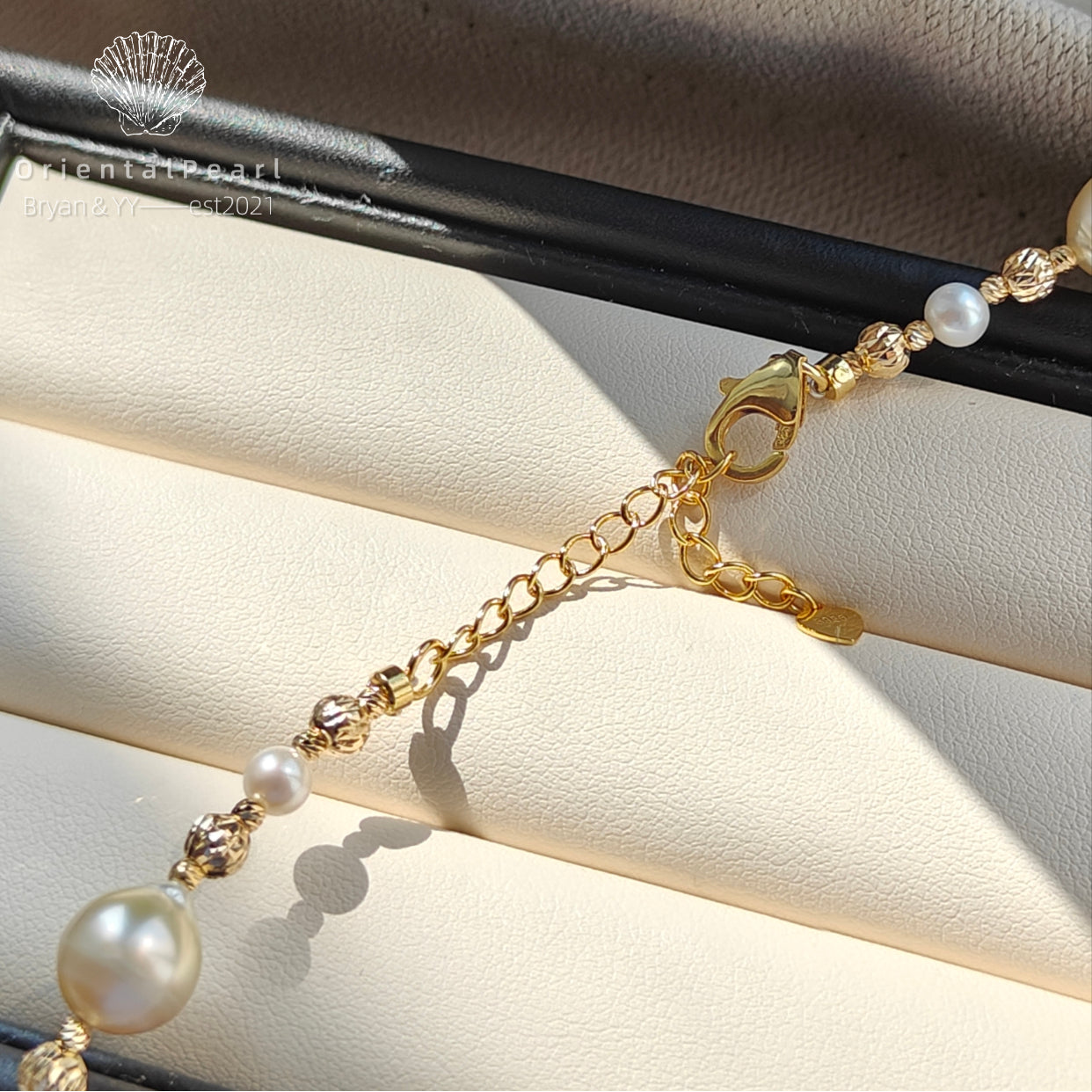 Vintage South Sea Gold Pearl Nceklace | Hand‑Beaded Gold Spacer Necklace