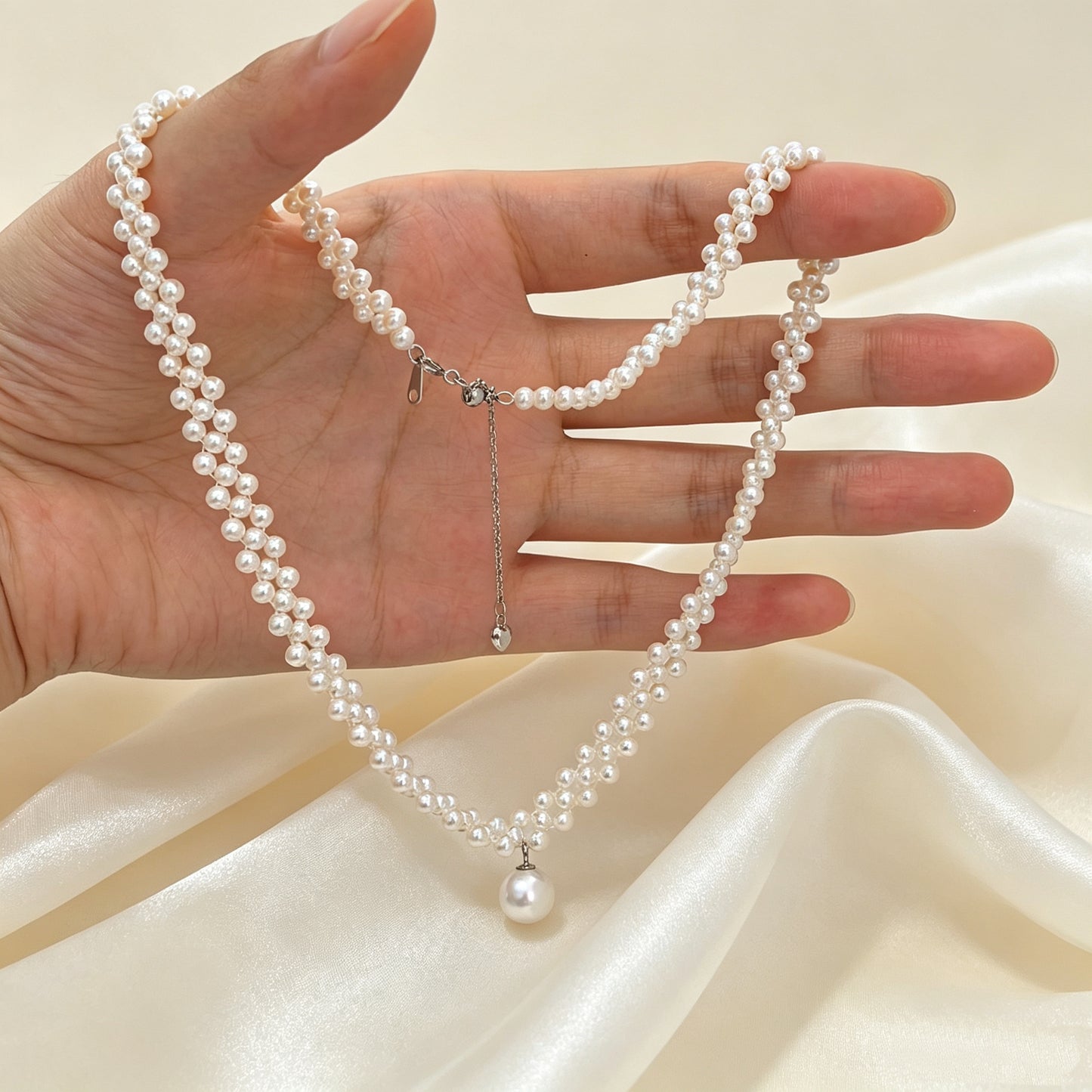 Pearl Necklace-Moonlace Drop
