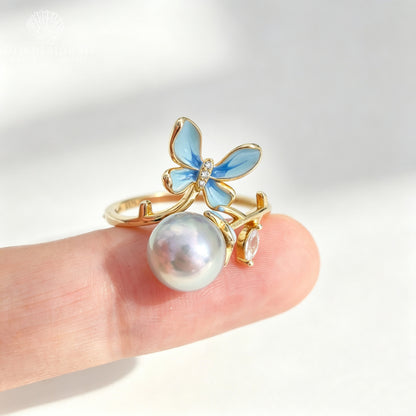 Ring07-Blue Fantacy Seawater Pearl Ring