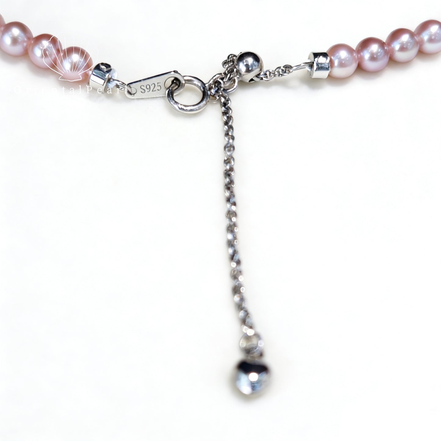 NC15-Baby Pink Glow 4mm-5mm Round Natural Pearls Pinkish Light Purple Necklace and Stretchy Bracelet Set Small Pearls with Sterling Silver Clasp Tini Pearls Daily Wear Elegant Set