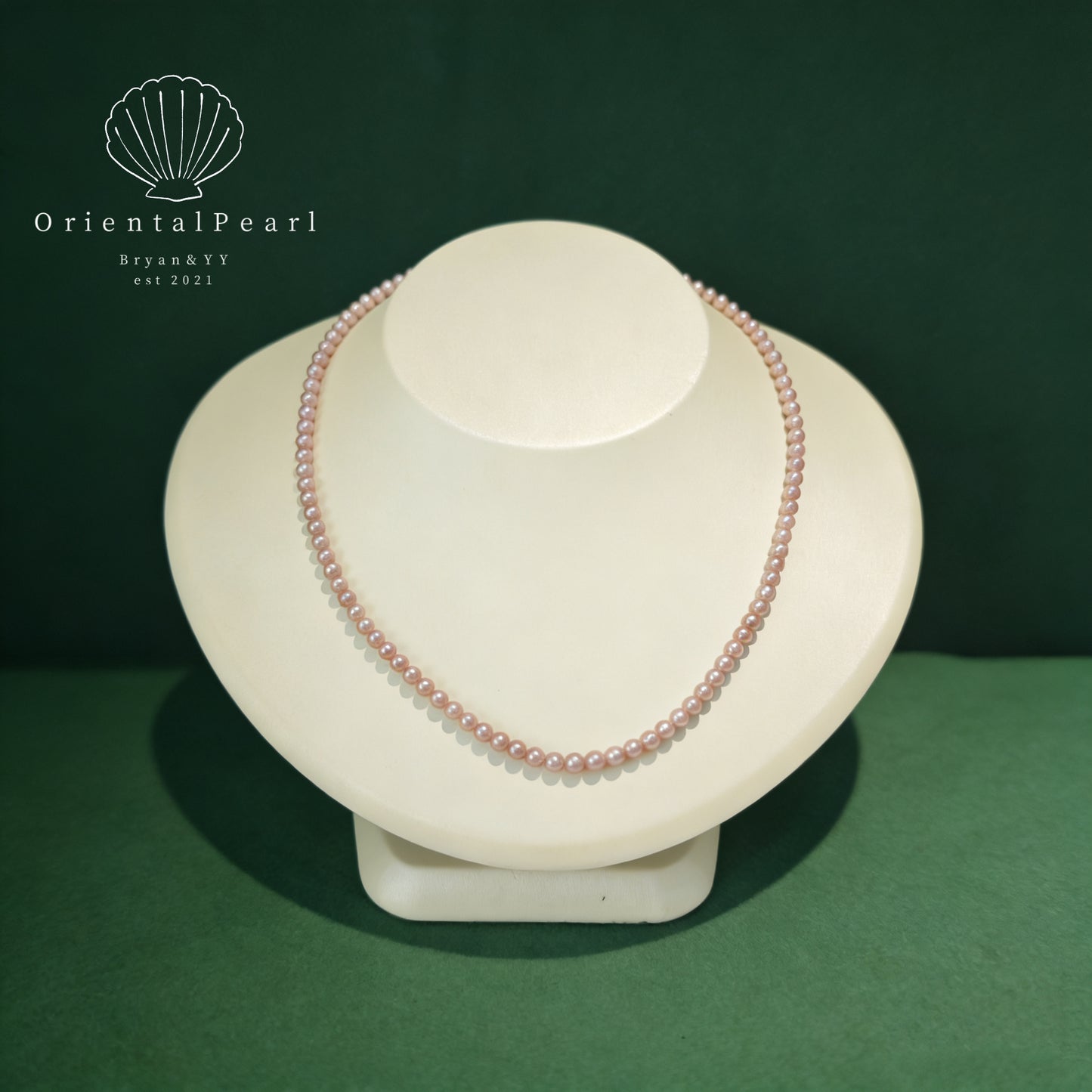 NC15-Baby Pink Glow 4mm-5mm Round Natural Pearls Pinkish Light Purple Necklace and Stretchy Bracelet Set Small Pearls with Sterling Silver Clasp Tini Pearls Daily Wear Elegant Set