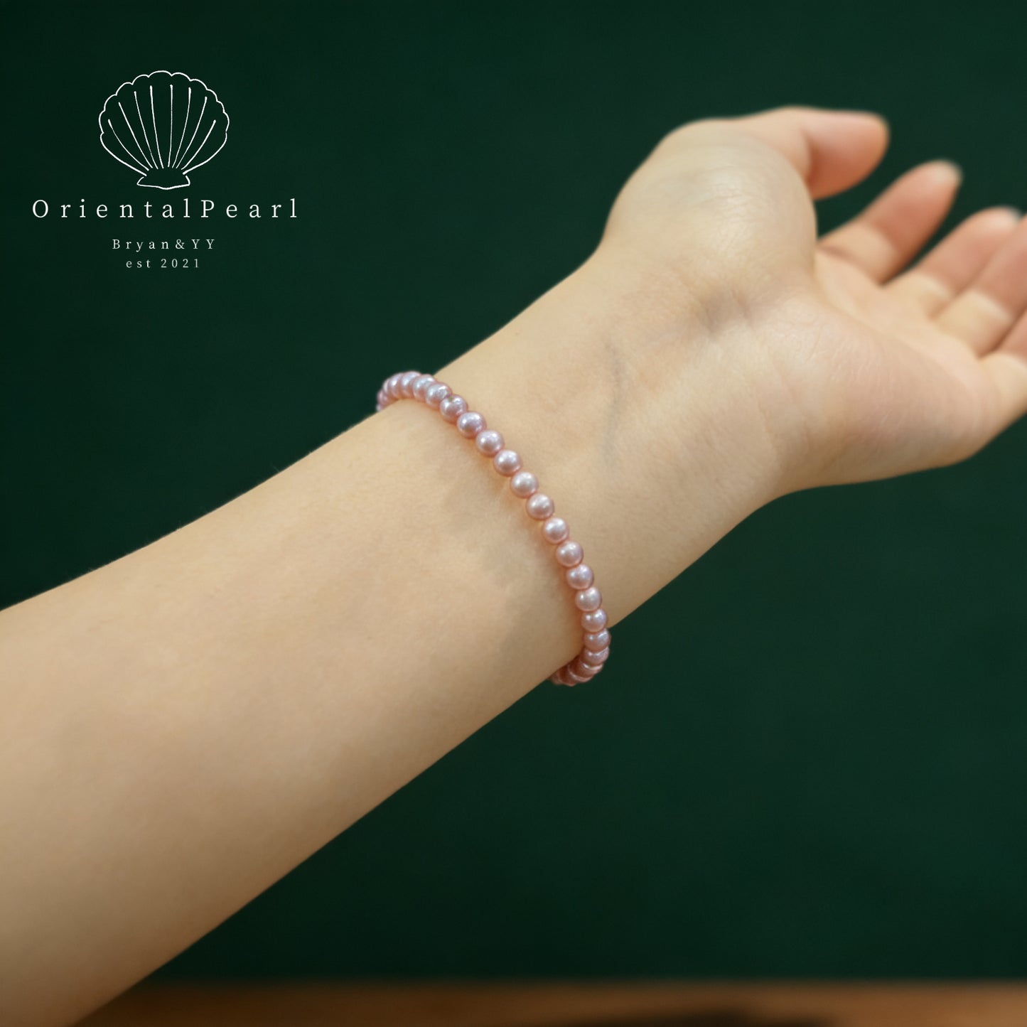 NC15-Baby Pink Glow 4mm-5mm Round Natural Pearls Pinkish Light Purple Necklace and Stretchy Bracelet Set Small Pearls with Sterling Silver Clasp Tini Pearls Daily Wear Elegant Set