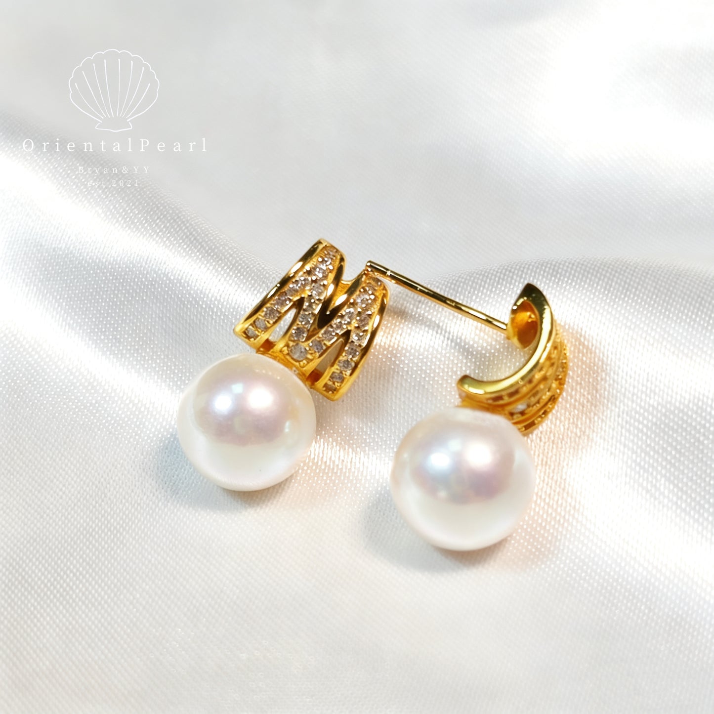 Set11-Miki M S925 Natural Pearls Set Necklace Earring Ring Pearls Set Genuine Pearl Set with Sterling Silver Material Pearl Pendant Set