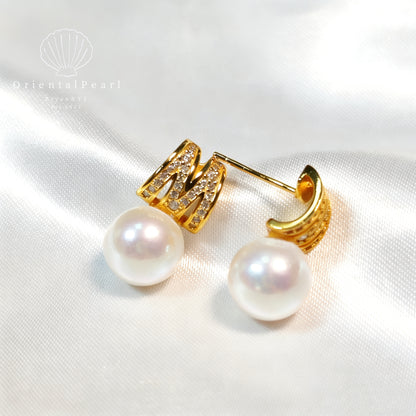 Set11-Miki M S925 Natural Pearls Set Necklace Earring Ring Pearls Set Genuine Pearl Set with Sterling Silver Material Pearl Pendant Set