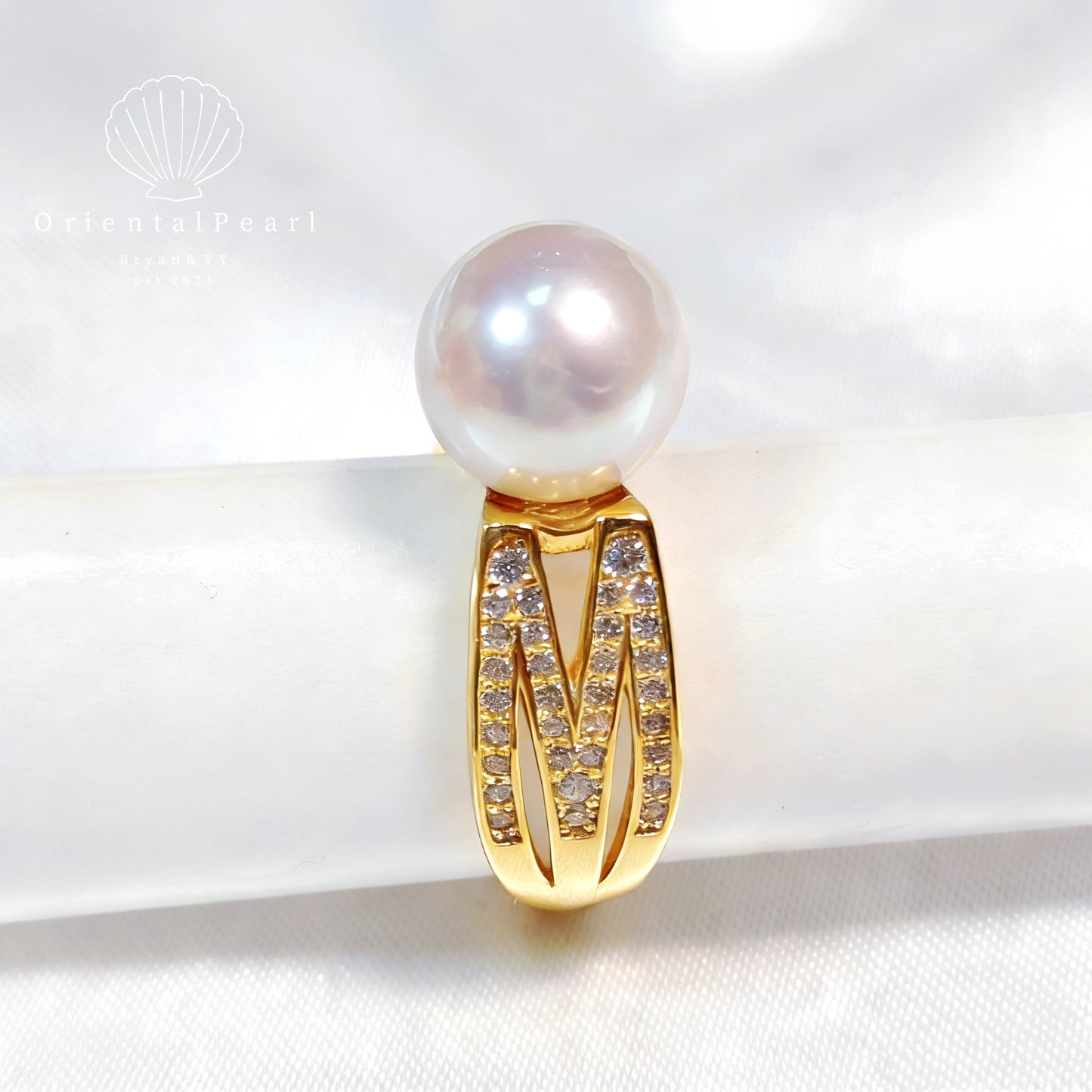 Set11-Miki M S925 Natural Pearls Set Necklace Earring Ring Pearls Set Genuine Pearl Set with Sterling Silver Material Pearl Pendant Set