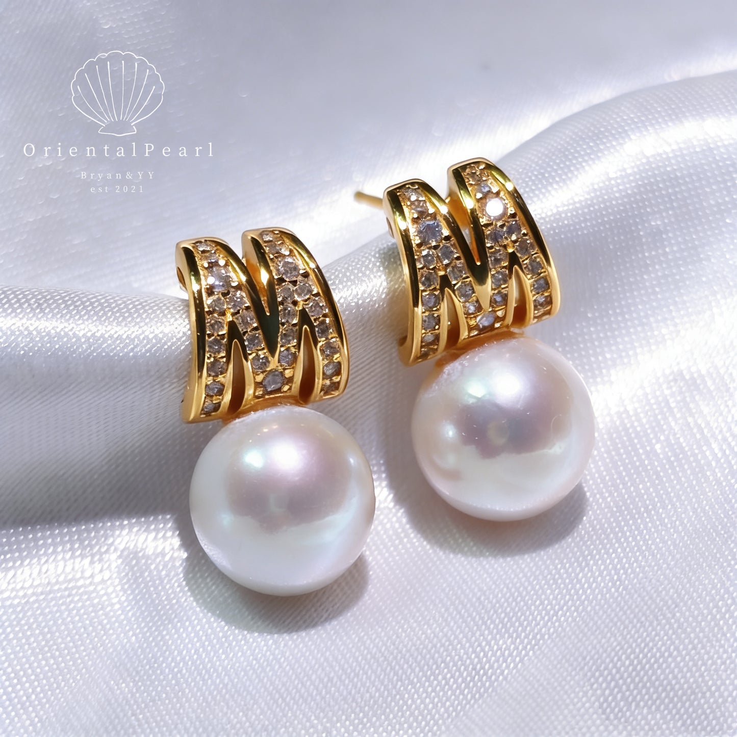Set11-Miki M S925 Natural Pearls Set Necklace Earring Ring Pearls Set Genuine Pearl Set with Sterling Silver Material Pearl Pendant Set