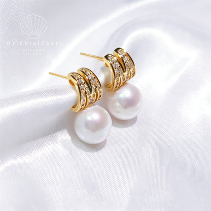Set11-Miki M S925 Natural Pearls Set Necklace Earring Ring Pearls Set Genuine Pearl Set with Sterling Silver Material Pearl Pendant Set
