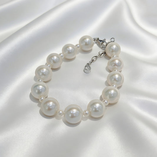 B02-Snow White Edison Natural Pearl Bracelet