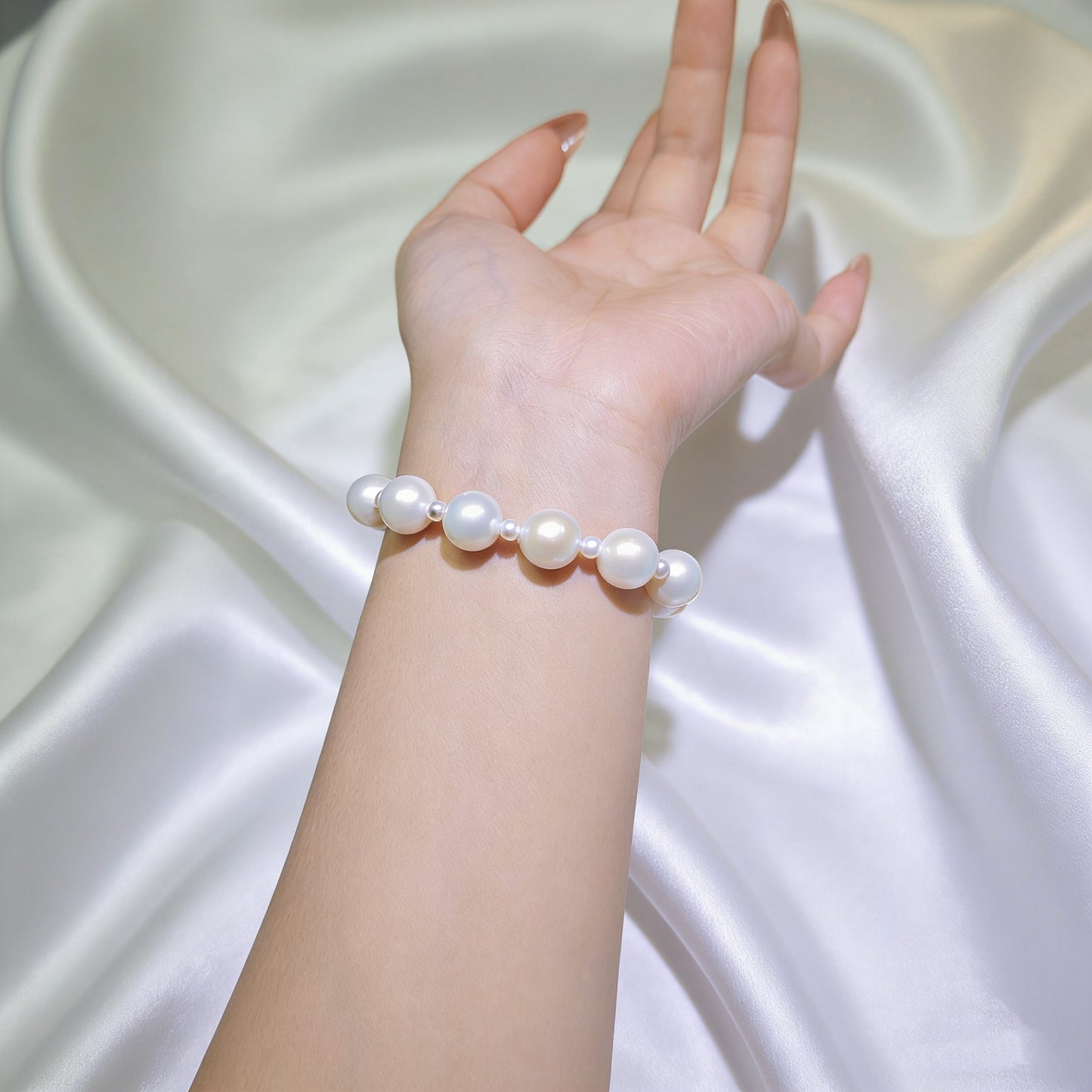 B02-Snow White Edison Natural Pearl Bracelet