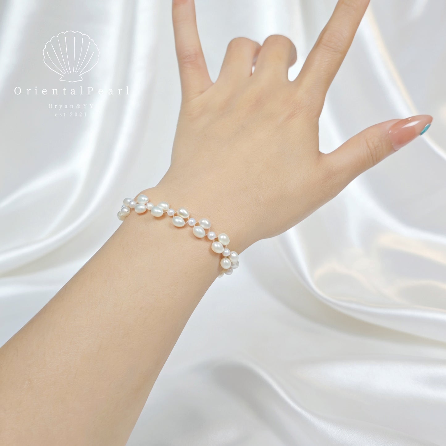 B06-Blossom Wreath Woven Freshwater Pearl