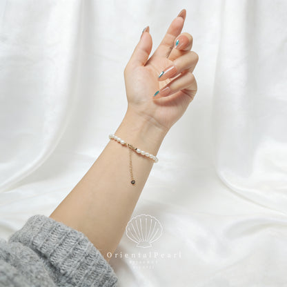 B03-Spring on the Twig Natural Pearl Bracelet