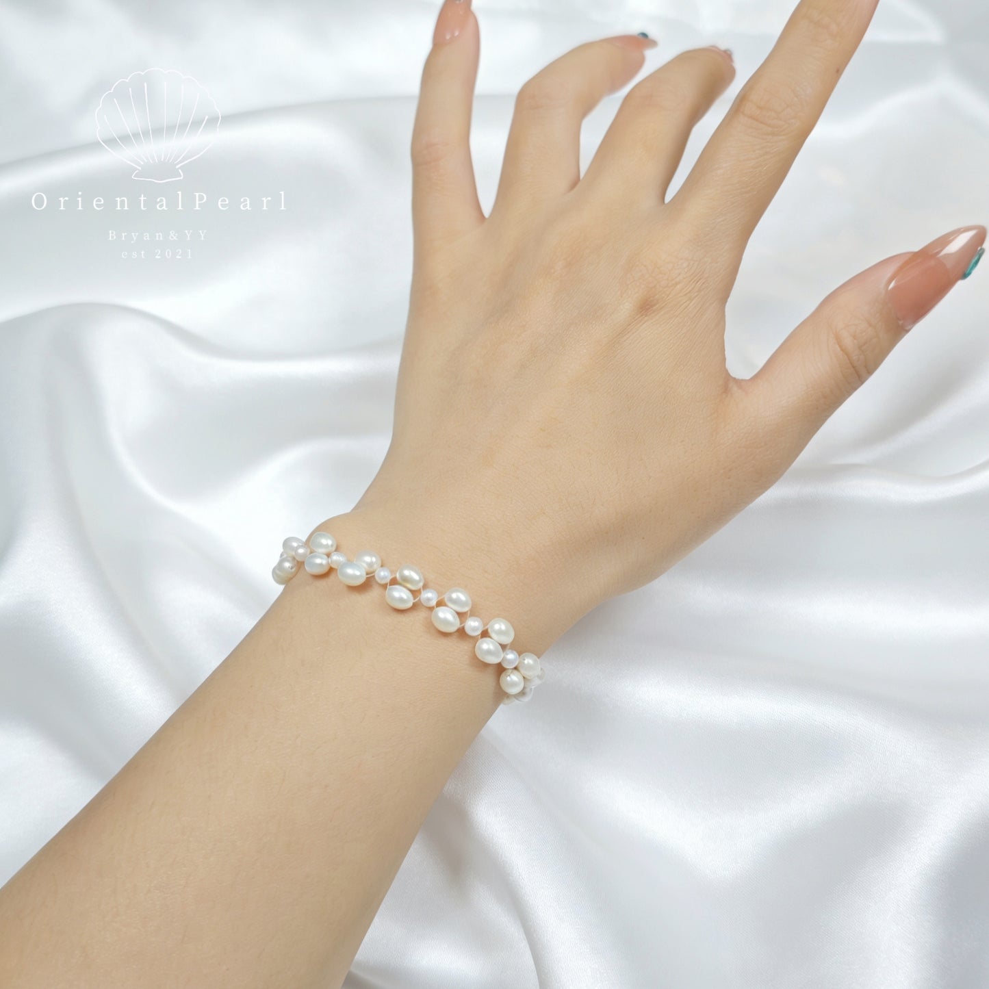 B06-Blossom Wreath Woven Freshwater Pearl